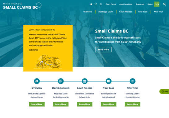 Small Claims BC Court Websites